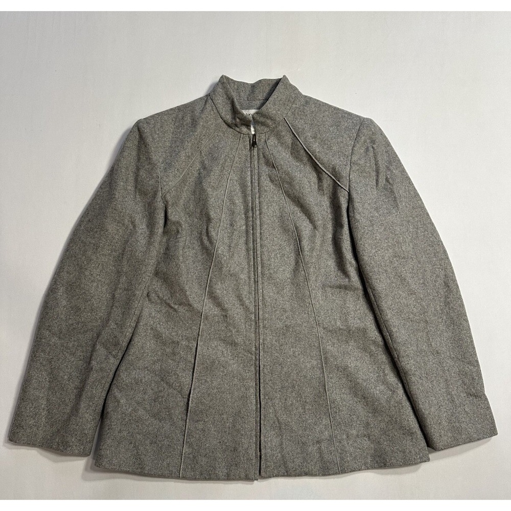 NEW Harve Benard By Benard Holtzman Wms 10 Zip Jacket Grey Gray Wool + Viscose